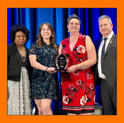 Photo from left to right: Abigail Brown, Director of Marketing, Communications and Outreach, Mount Pleasant Group; Kyla Lance, Music Therapist; Jennifer Morritt, Manager, Margaret's Place Hospice; Rick Firth, President and CEO of HPCO.