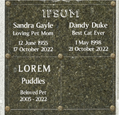 Granite Niche Fronts with Inscriptions